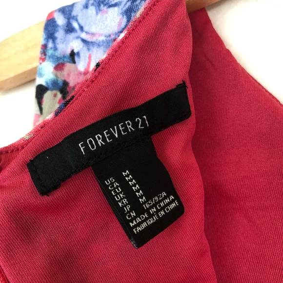 Forever 21 Pink Floral Bodycon Shift Dress Medium - Picture 6 of 8